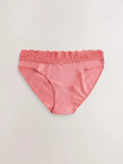 Best Next High Leg Cotton and Lace Knickers 7 Pack Printed Spot