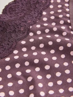 Best Next High Leg Cotton and Lace Knickers 7 Pack Printed Spot