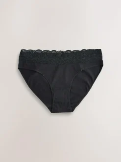 Best Next High Leg Cotton and Lace Knickers 7 Pack Printed Spot