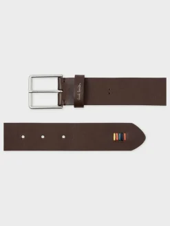 PS Paul Smith Brown Stitch Detail Logo Belt^ Belts & Braces