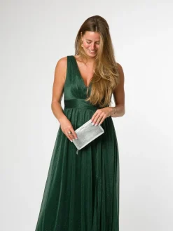 Sale Pure Luxuries London 'Roxy' Leather Purse Silver