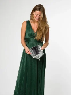 Sale Pure Luxuries London 'Roxy' Leather Purse Silver