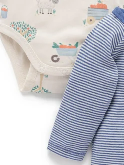 New Purebaby Bodysuits 2 Pack Blue