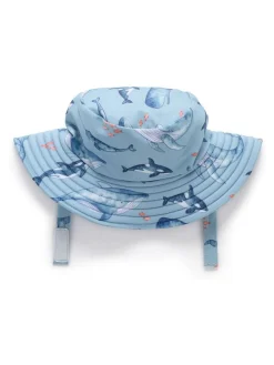Purebaby Blue Broad Brim Swim Hat