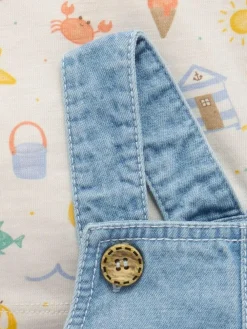 Purebaby Blue Dungaree And T-Shirt Set^BOY Dungarees
