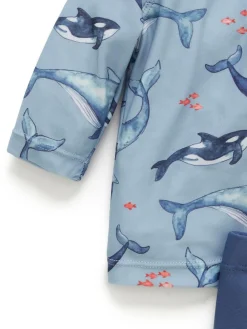 Purebaby Blue Long Sleeve Rashie Vest^BOY Swimwear|Swimwear