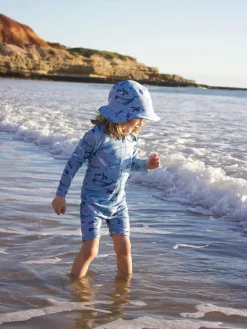 Purebaby Blue Long Sleeve Swim Sunsuit