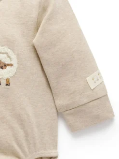 Clearance Purebaby Appliqué Bodysuit Natural