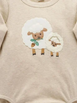 Clearance Purebaby Appliqué Bodysuit Natural