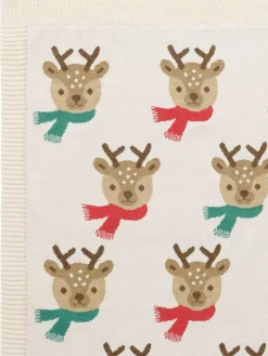 Clearance Purebaby Natural Christmas Jacquard Blanket