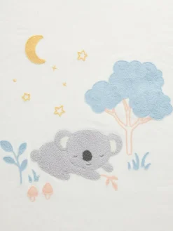 Outlet Purebaby Embroidered Lined Blanket Natural