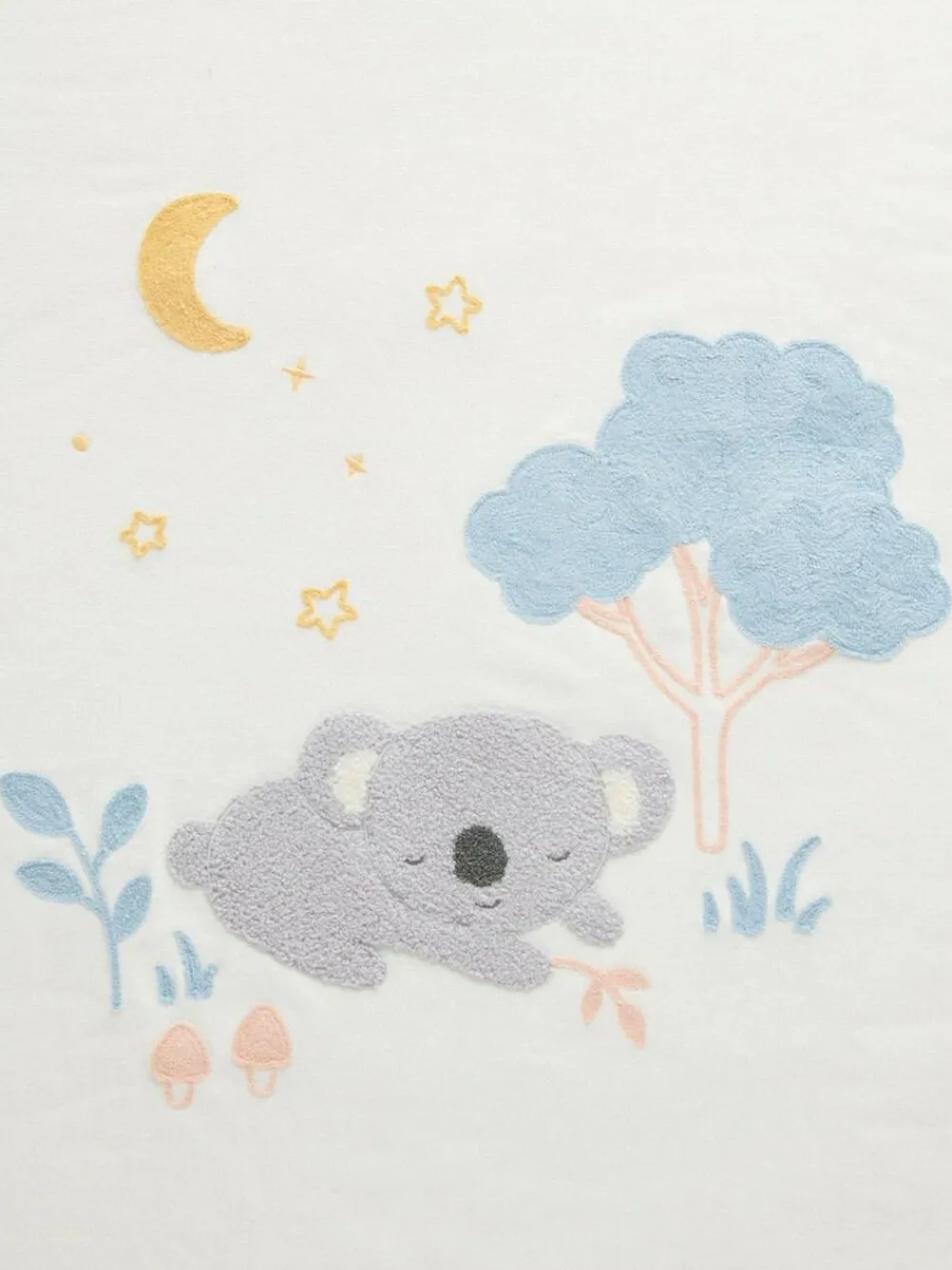 Outlet Purebaby Embroidered Lined Blanket Natural