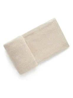 Outlet Purebaby Textured Knit 100% Cotton Blanket Natural