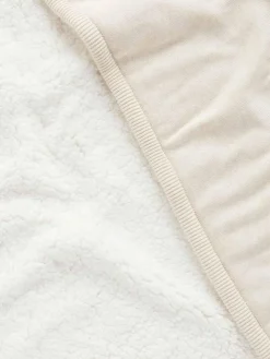 Best Purebaby Embroidered Lined Blanket Natural/Coral