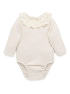 Discount Purebaby Nude Ruffle Pointelle Bodysuit