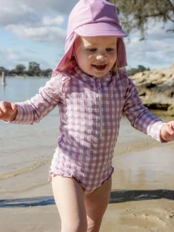 Purebaby Pink Frilly Long Sleeve Swimsuit^ Swimwear|Swimwear