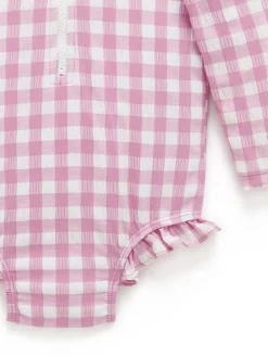 Purebaby Pink Frilly Long Sleeve Swimsuit^ Swimwear|Swimwear