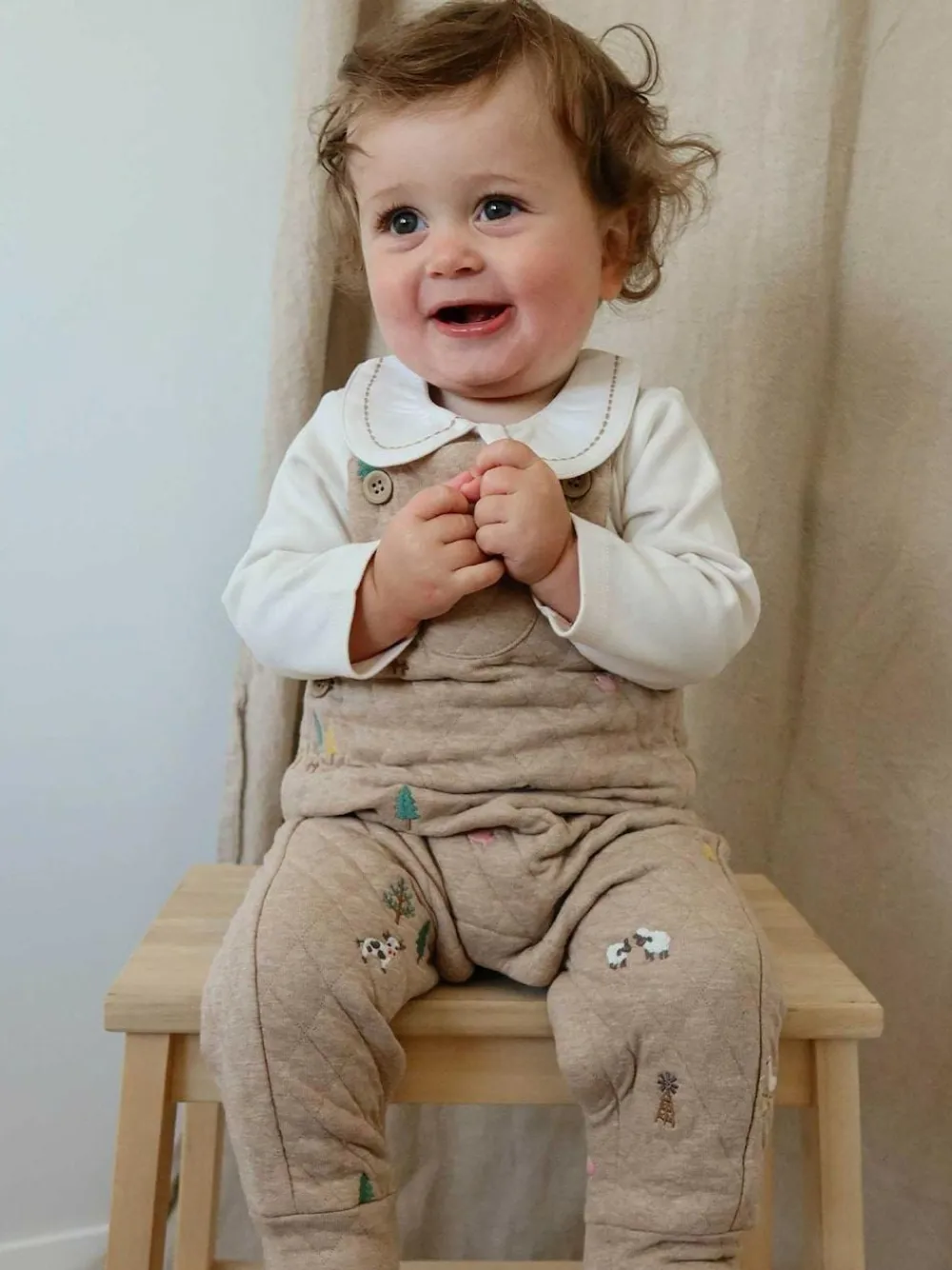 Outlet Purebaby White Classic Back Neck With Collar Bodysuit