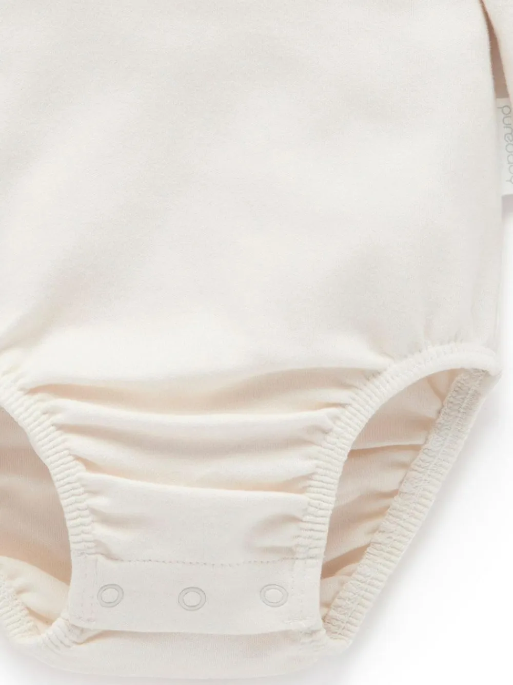 Outlet Purebaby White Classic Back Neck With Collar Bodysuit