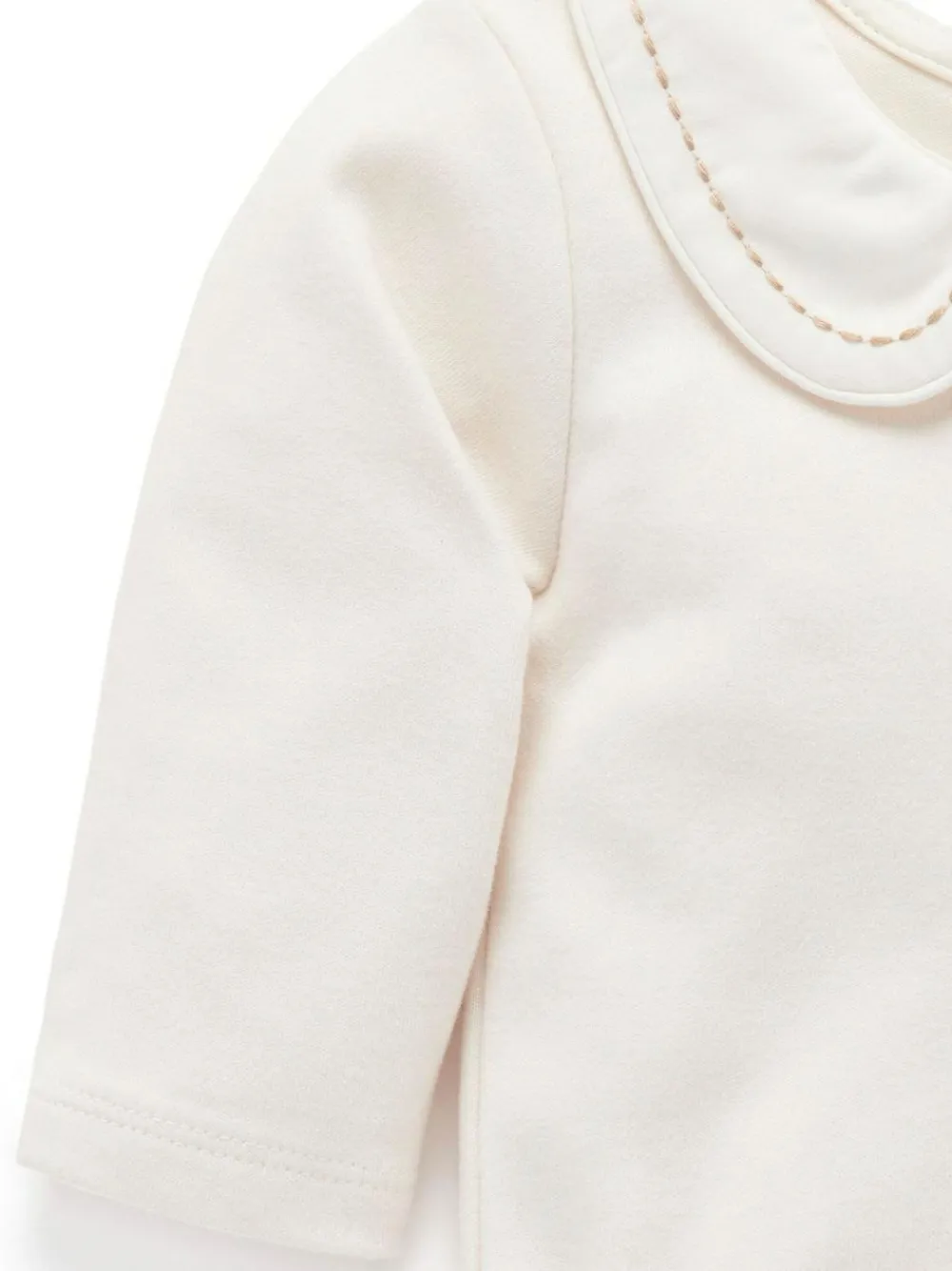 Outlet Purebaby White Classic Back Neck With Collar Bodysuit