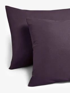 Next Purple Blackberry Cotton Rich Plain Duvet Cover and Pillowcase Set^ Bedsets & Duvet Covers