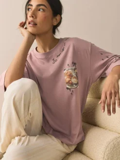 Next Purple Breakfast Short Sleeve Pyjamas^Women Pyjamas|All Night & Lounge