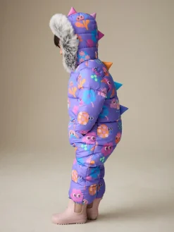 Outlet Next Shower Resistant Faux Fur Trim Snowsuit (3mths-7yrs) Purple Character