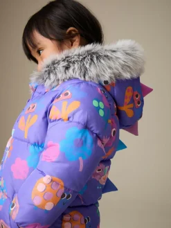 Outlet Next Shower Resistant Faux Fur Trim Snowsuit (3mths-7yrs) Purple Character