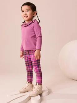 Next Purple Check Leggings (3mths-7yrs)^ Cosy Club