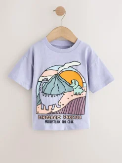 Next Purple Dinosaur Short Sleeve Graphic T-Shirt (3mths-7yrs)