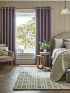Sale Next Purple Elderberry Blackout/Thermal Cotton Eyelet Curtains