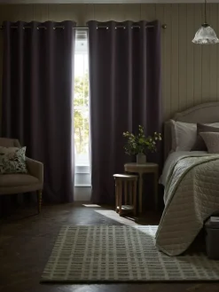 Sale Next Purple Elderberry Blackout/Thermal Cotton Eyelet Curtains