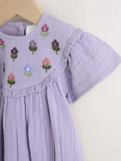 Sale Next Purple Embroidered Baby Bloomer Romper (0mths-2yrs)
