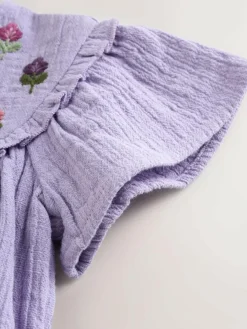 Sale Next Purple Embroidered Baby Bloomer Romper (0mths-2yrs)