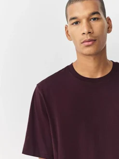 Next Purple Fig Regular Fit Essential Crew Neck Cotton T-Shirt