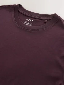 Next Purple Fig Regular Fit Essential Crew Neck Cotton T-Shirt