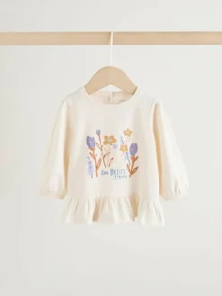 Hot Next Purple Flower Baby T-Shirts And Trousers 2 Piece Set (0mths-2yrs)