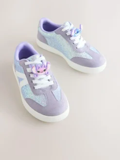 Best Next Purple Glitter Lilo & Stitch Lace-Up Lifestyle Trainers