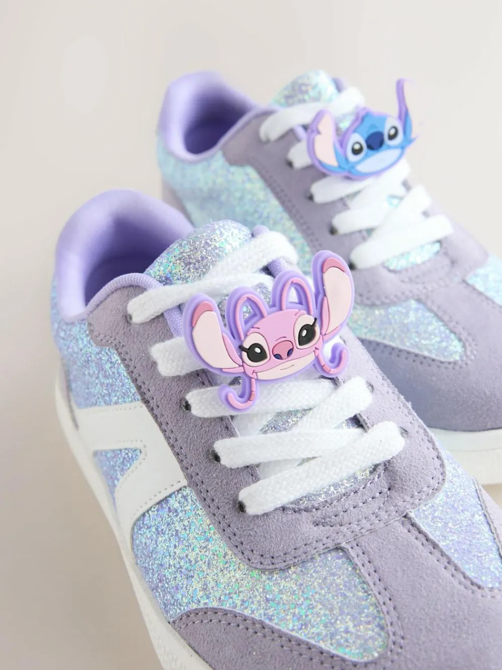 Best Next Purple Glitter Lilo & Stitch Lace-Up Lifestyle Trainers