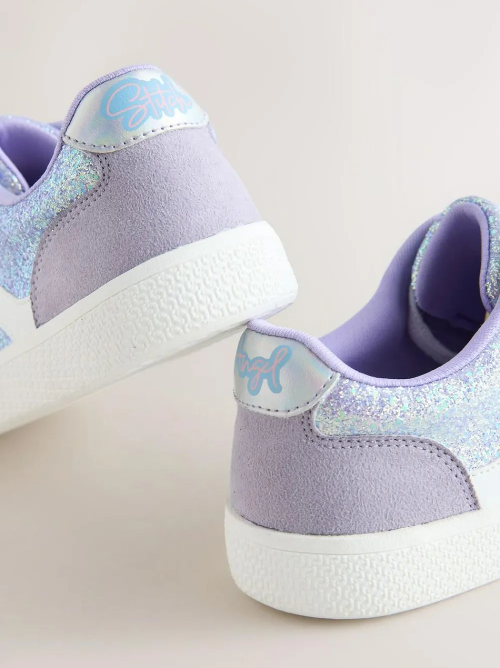 Best Next Purple Glitter Lilo & Stitch Lace-Up Lifestyle Trainers