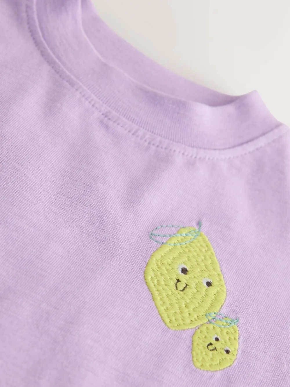 Clearance Next Short Sleeve Embroidered T-Shirt (3mths-7yrs) Purple Lemon