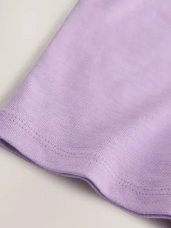 Clearance Next Short Sleeve Embroidered T-Shirt (3mths-7yrs) Purple Lemon