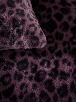Best Next Faux Fur Duvet Cover and Pillowcase Set Purple Leopard Print