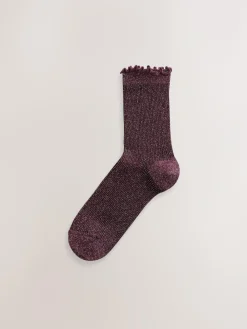 Next Purple Lettuce Welt Ankle Socks 5 Pack^Women Socks & Tights