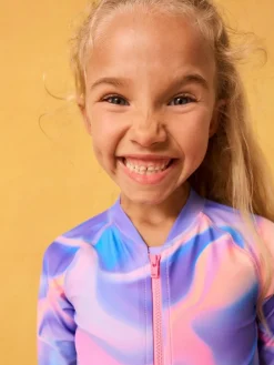 Sale Next Purple Long Sleeve Sunsafe Swimsuit (3mths-16yrs)