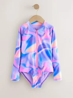 Sale Next Purple Long Sleeve Sunsafe Swimsuit (3mths-16yrs)