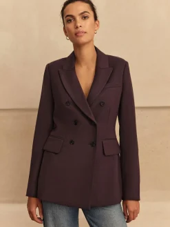 Online Next Purple N.Premium Wool Blend Twill Blazer