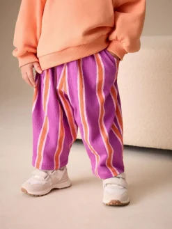 Next Purple Orange Stripe Barrel Leg Trousers (3mths-7yrs)^ Baby Girls|Pants & Leggings