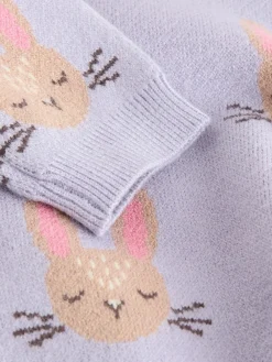 Best Next Baby Knitted Jumper and Leggings Set 2 Piece (0mths-2yrs) Purple Rabbit