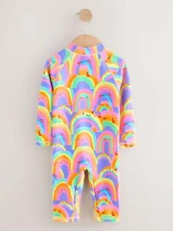 Next Long Leg Sunsafe Swimsuit (3mths-7yrs) Purple Rainbow